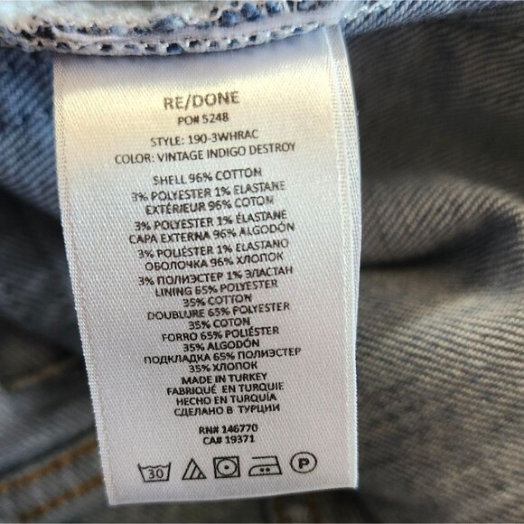 RE/DONE 90"s High Rise Ankle Crop Jeans Size 30 - Picture 11 of 16